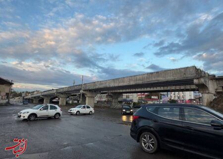 مراحل پایانی تیرگذاری مسیر برگشت تقاطع غیرهمسطح نیروی دریایی رشت