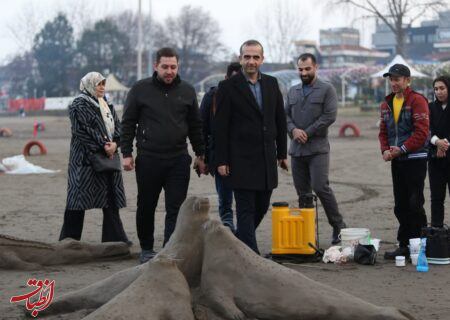 جشنواره مجسمه‌های شنی در ساحل منطقه آزاد انزلی برگزار شد+ تصاویر