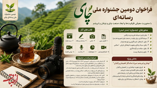 جزئیات فراخوان دومین جشنواره ملی رسانه‌ای چای اعلام شد