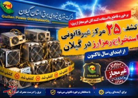 کشف ۲۵ مرکز غیرقانونی استخراج رمزارز در گیلان